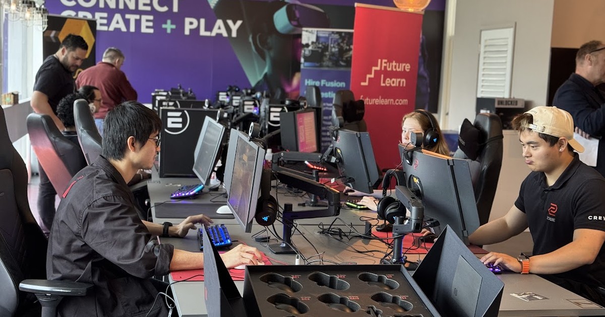 People play testing in the University of Warwick Fusion Lab beside an open JobBox
