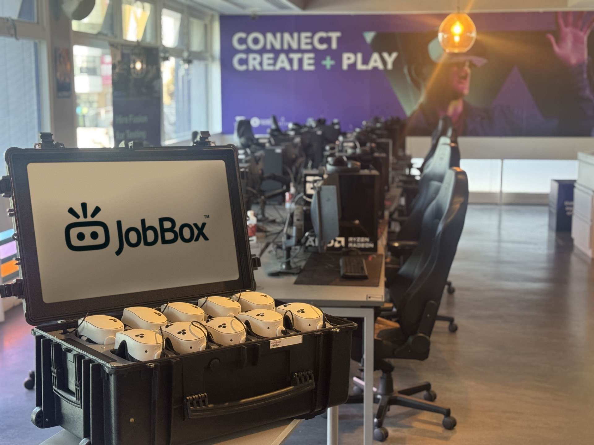 A 10 kit JobBox ready in the University of Warwick Fusion Lab